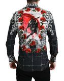 Dolce & Gabbana Slim Fit Floral Bull Cotton Dress Shirt